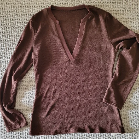 🌻2pk Elegant Beige & BrownV-Neck Long Skeeve Women's Top Size XL - Picture 11 of 11